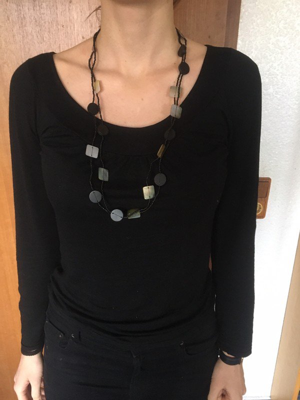 Schwarz-perlmuttfarbene Kette *Mengenrabatt*