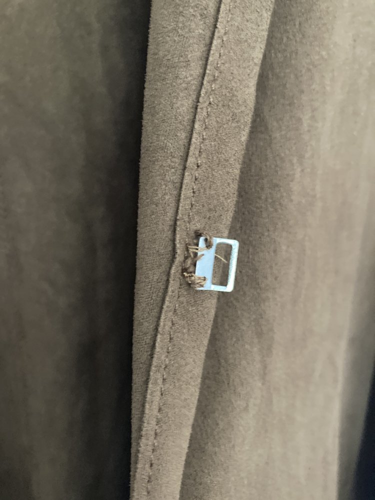 Gr. L halblanger Mantel mit 3/4 Ärmeln in Wildleder-Optik