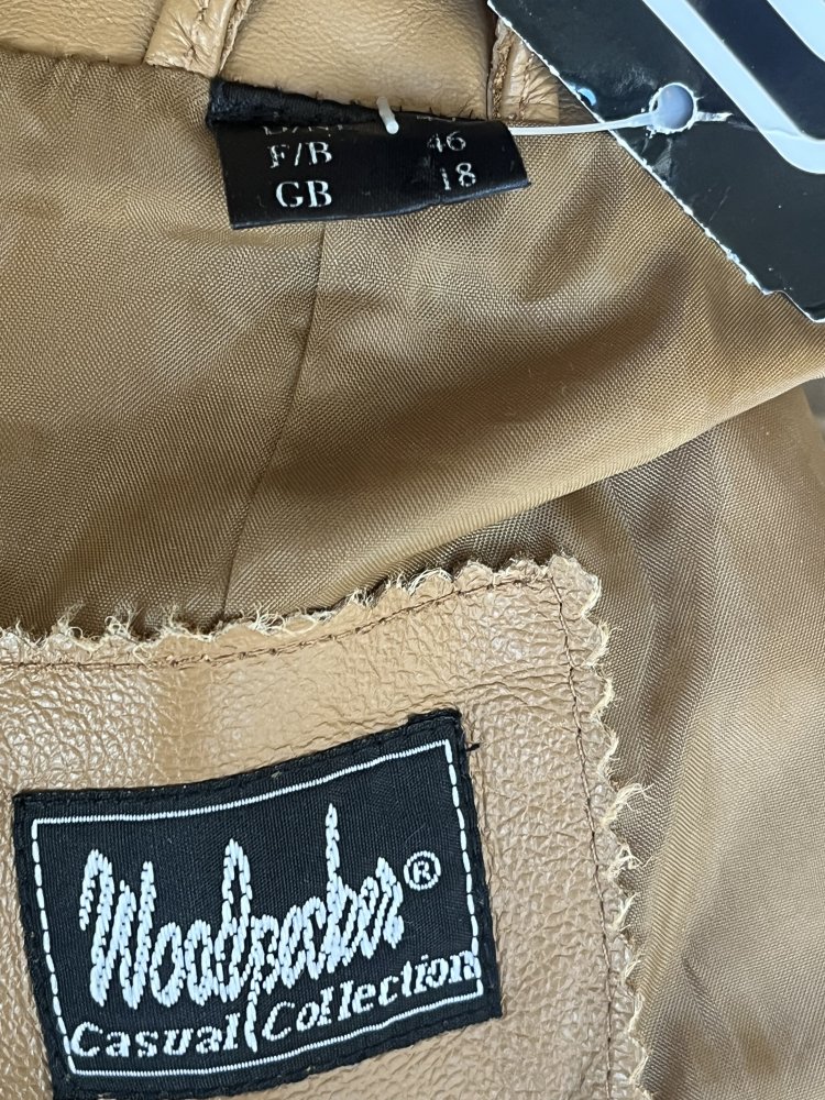 Woodpecker Casual Collection Blazer Lederjacke Gr.42 Farbe Curry