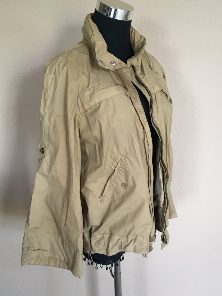 Replay Windbreaker Regen Cargo Jacke mit Kapuze Gr.S Wüstensand