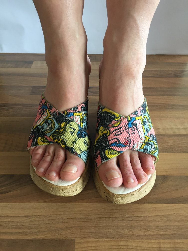 Cinderella Wedge Schläppchen Gr.38 mit Comics Design