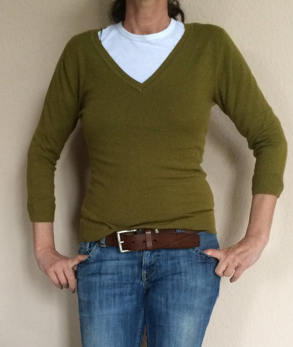 2 H&M Retro Pullover Feinstrick Gr.M Khaki + Orange