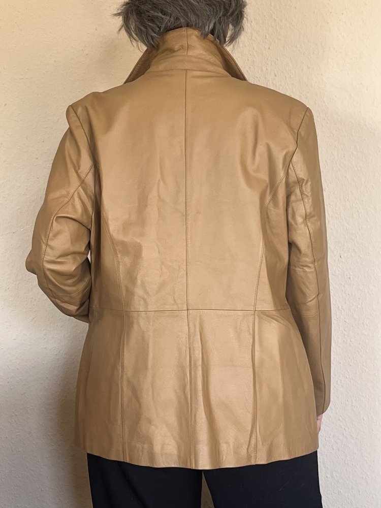 Woodpecker Casual Collection Blazer Lederjacke Gr.42 Farbe Curry