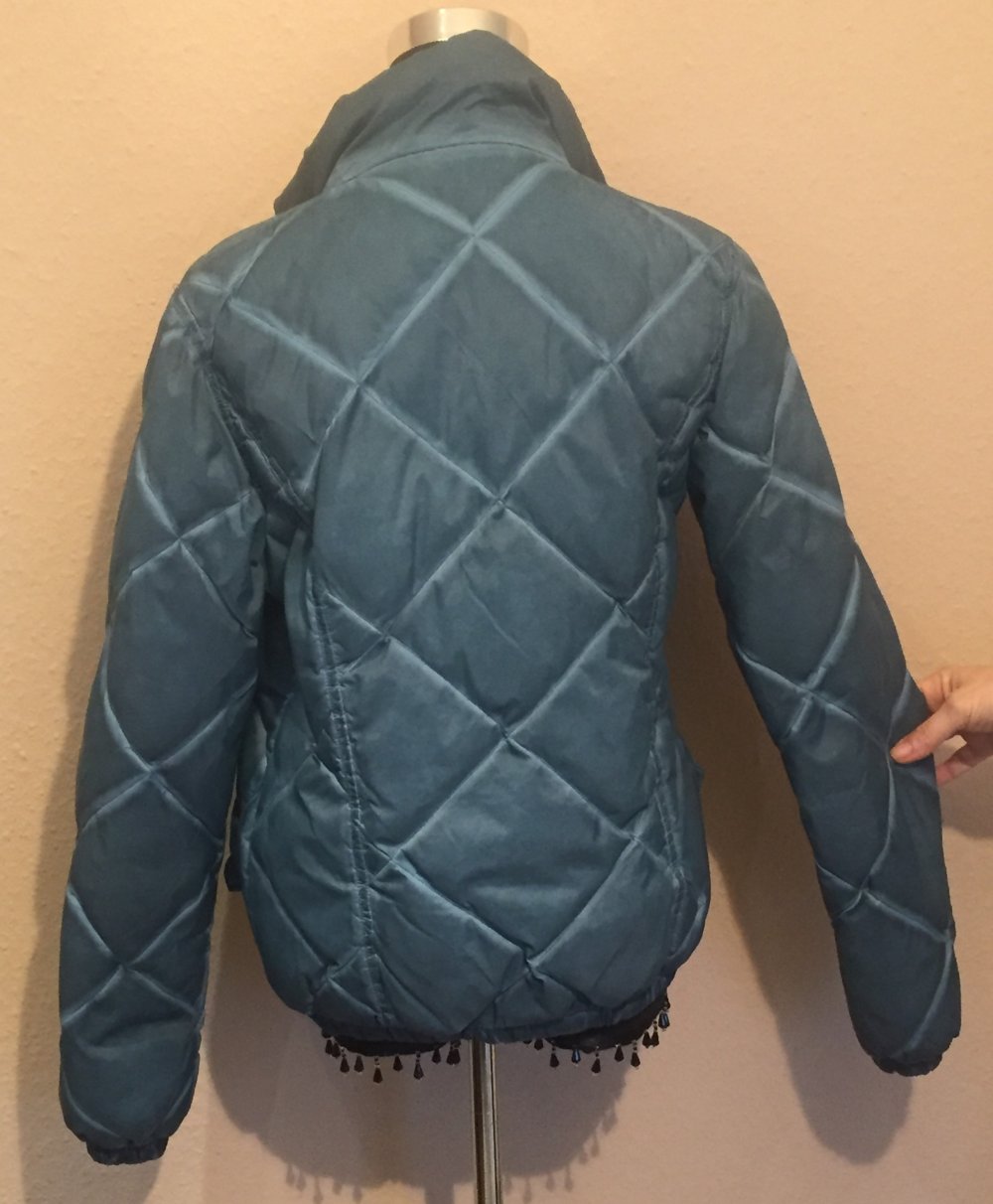 Dreimaster Jacke Gr.S warm wattiert in Dip Dyed blau
