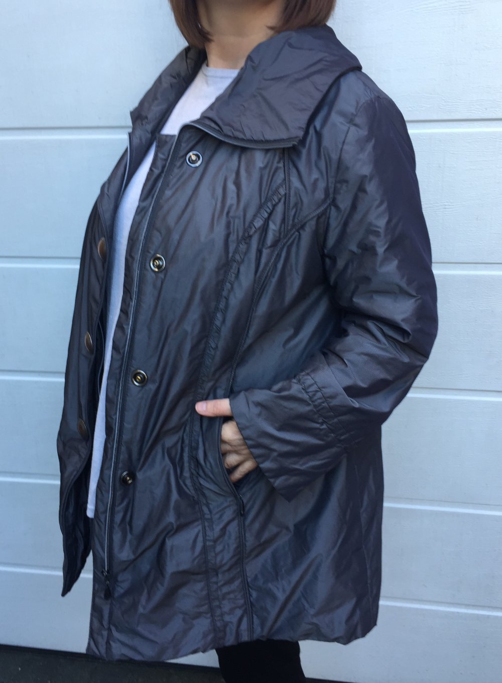 Kirsten lässige kuschelig warme Übergangsjacke Gr.48 grau-silbern