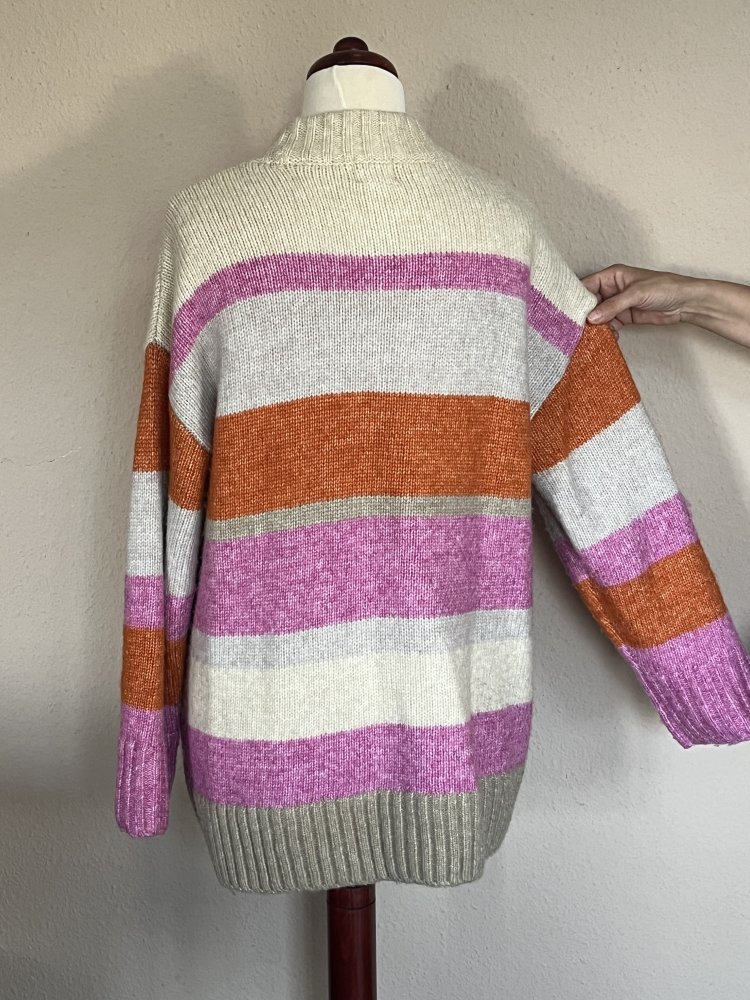 H&M Oversized Grobstrick Pullover Gr.XL Creme / Rose mollig warm und kuschelig