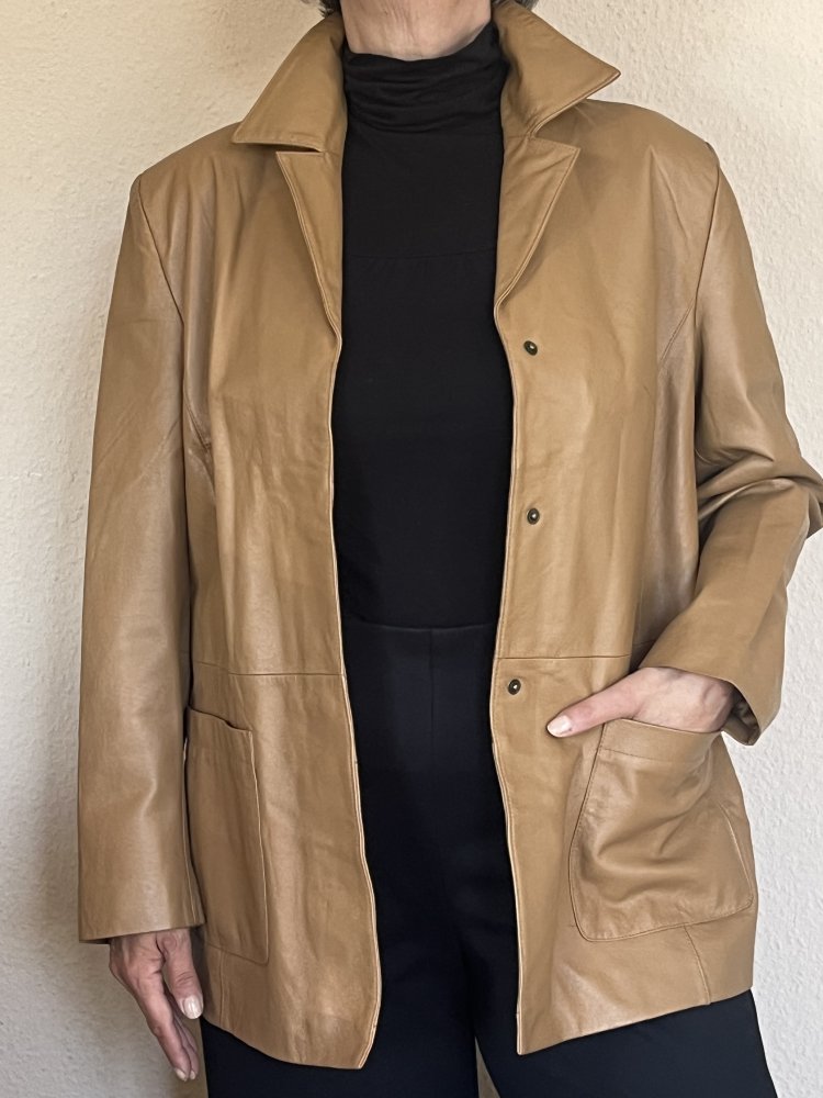 Woodpecker Casual Collection Blazer Lederjacke Gr.42 Farbe Curry