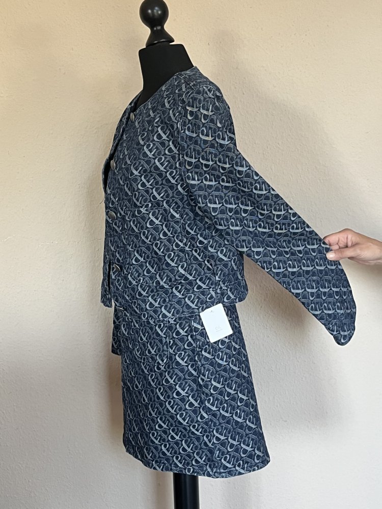 C&A Jeans Kostüm aus Bolero Jacke und passendem Rock Gr.M, Designed mit einem 