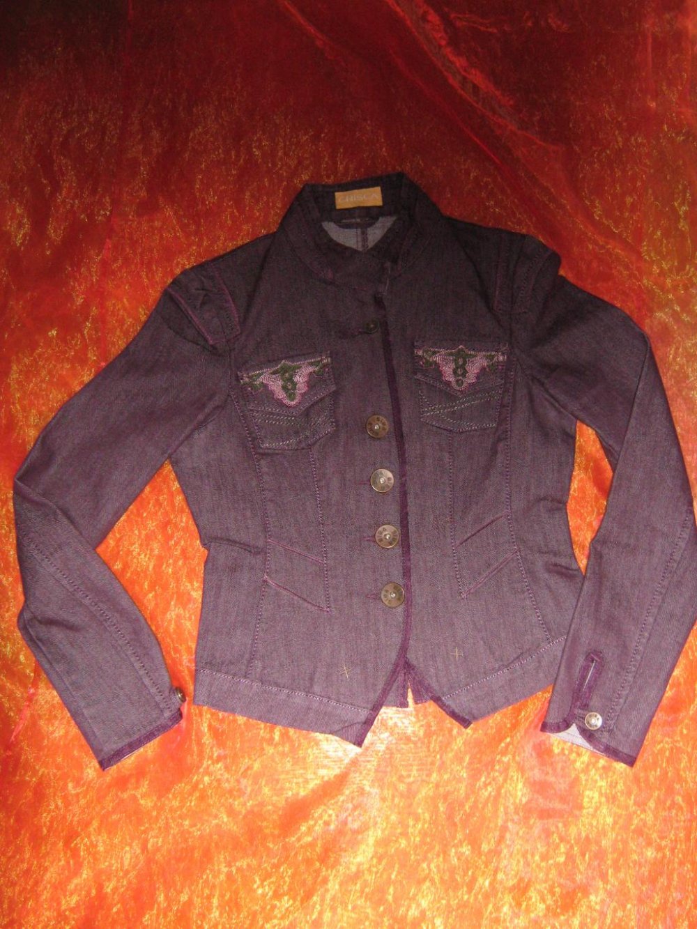 NEU * Ausgefallen * Hippie * Festival * Look * Stickerei * Jeans *Jacke 