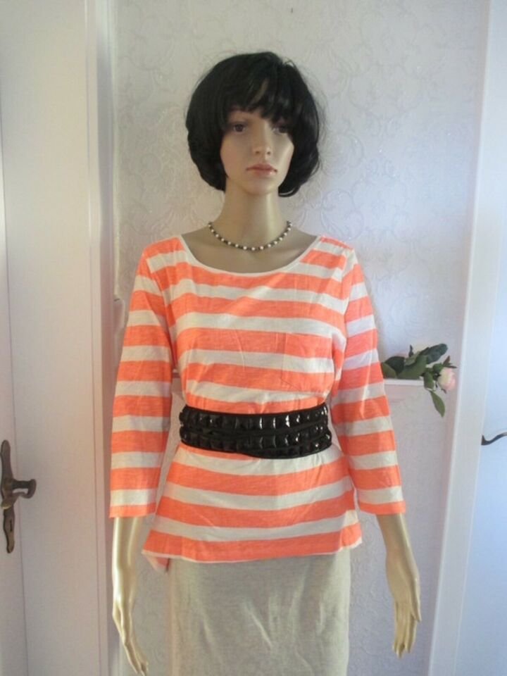 NEU mit ETIKETT * Stylisch * ausgefallen * Dreiviertel * 3/4 Arm * Neon * Block- Streifen * T- Shirt 