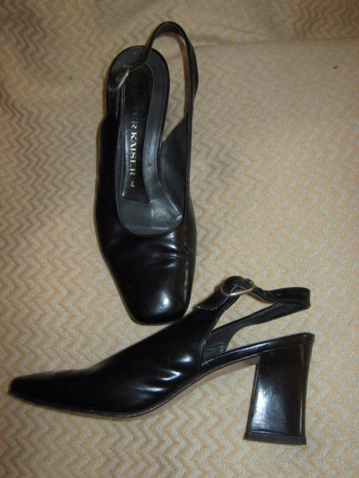 NEU * Klassisch * edel * Echt Leder * Kitten Heels * Slingbacks * Sling * Pumps * Schuhe 