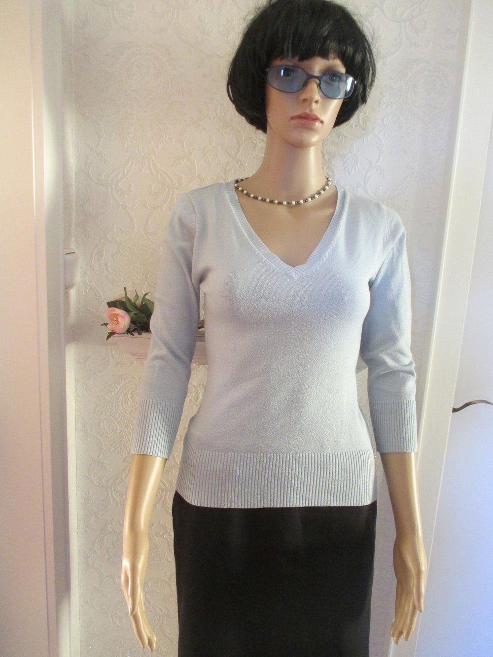 Edel * klassisch * Feinstrick * V- Ausschnitt Pullover 