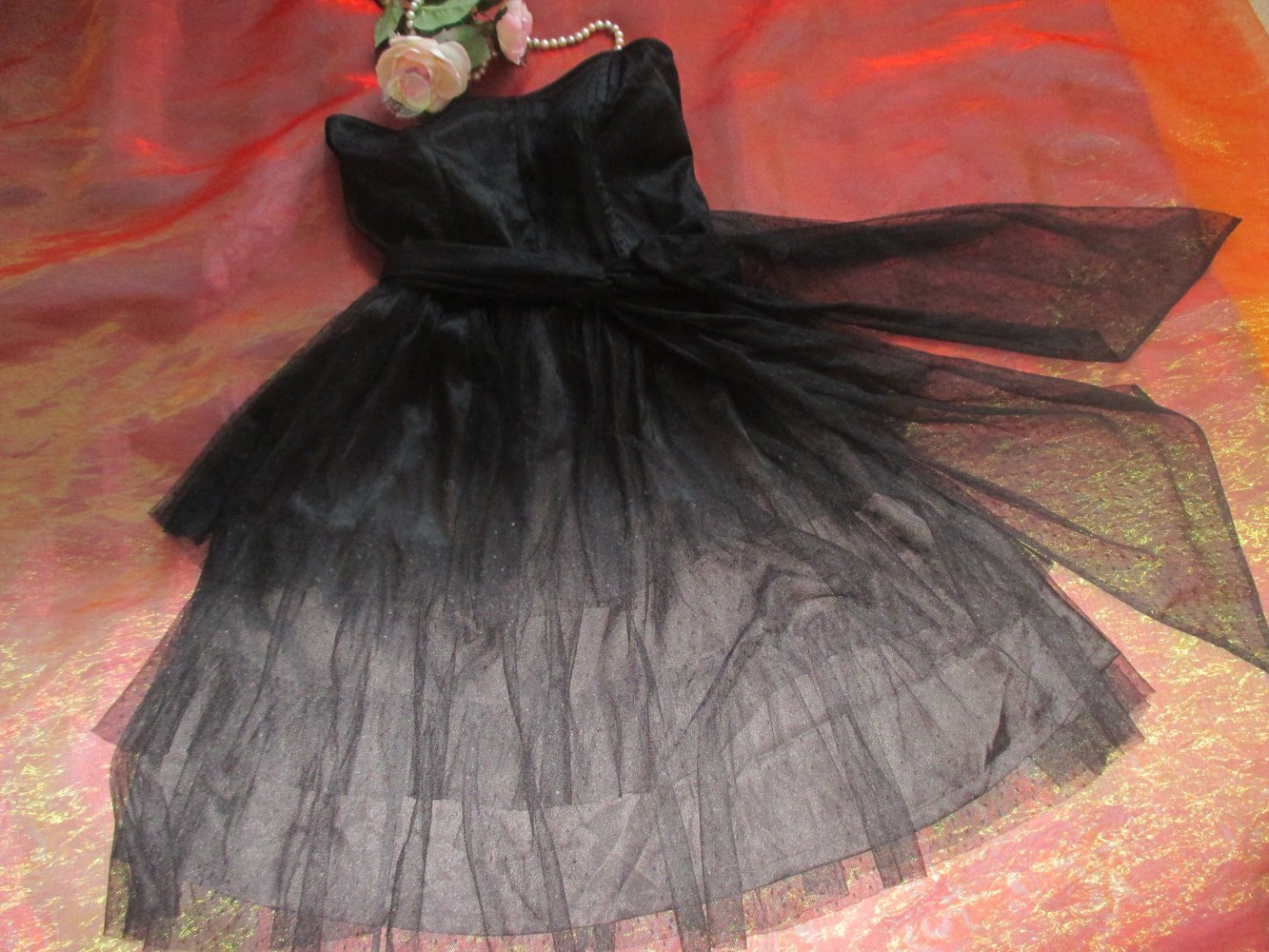 NEU * Black swan * Ballerina Style * Cocktail * Abend * Ausgeh * Bustier * Chiffon * Mesh * Tüll * Mini Kleid 