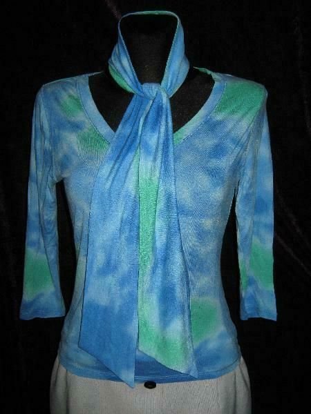 NEUw * Edel * Longsleeve * Langarm * Batik * Bodycon * T- Shirt mit Schal oder Gürtel 