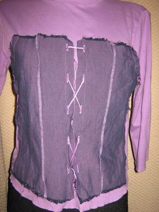 NEU * Ausgefallen * Piraten Look * Mieder * Dreiviertel Arm * T- Shirt 