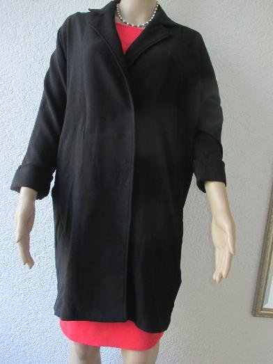 NEU mit ETIKETT * Edel * Business * Freizeit * Sommer * Übergang * Stoff * Etui * Kurz- Mantel oder Long Jacke ''STEFFEN SCHRAUT'' Gr. 34- 36/ XS- S * Oversize * schwarz *