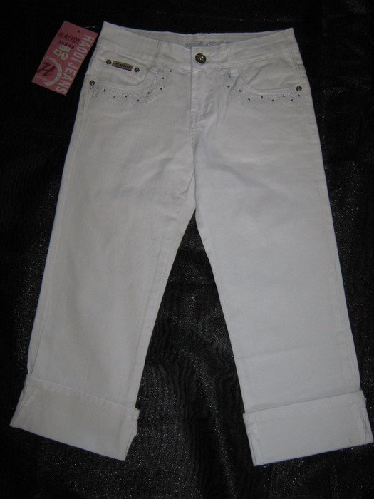 NEU mit ETIKETT * Glitzer * Stickerei * Swarovski * Strass * Kristalle * Capri * 3/4 * Jeans- Hose 
