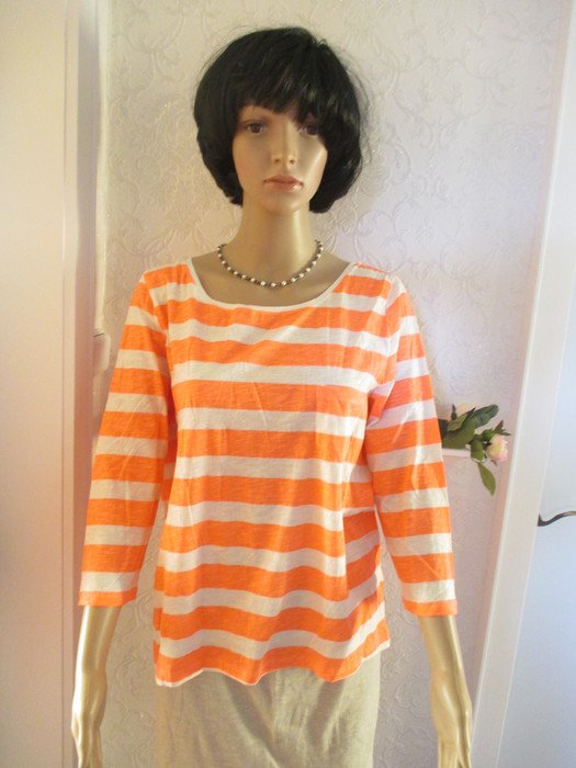 NEU mit ETIKETT * Stylisch * ausgefallen * Dreiviertel * 3/4 Arm * Neon * Block- Streifen * T- Shirt 