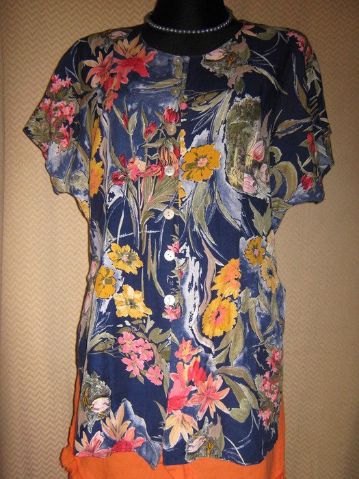 NEU * Original VINTAGE * Karibik * Blumen * Blüten * Flower- Power * Bluse 