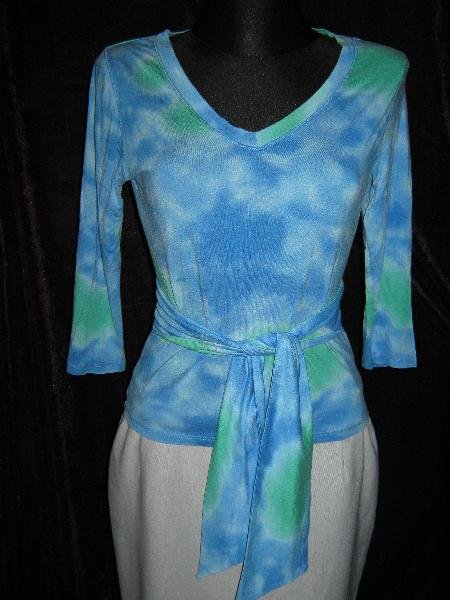 NEUw * Edel * Longsleeve * Langarm * Batik * Bodycon * T- Shirt mit Schal oder Gürtel 