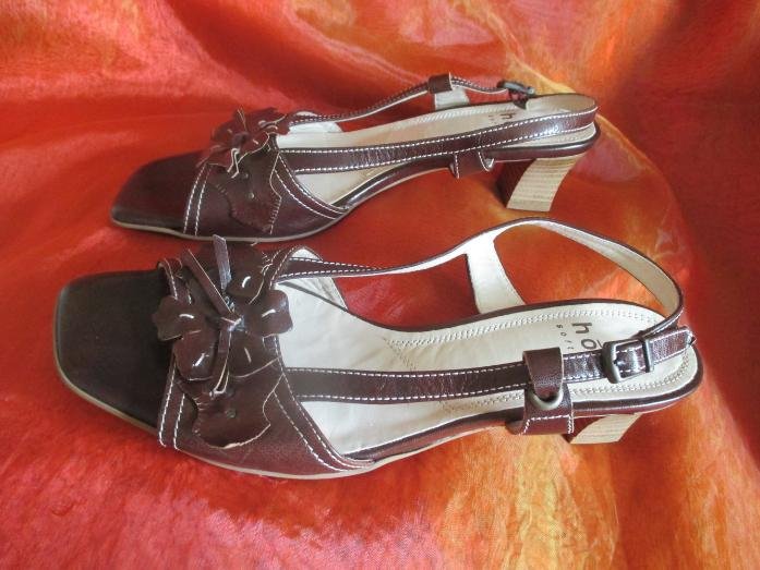 NEU * 3D Blumen * Blüten * Flower- Power * Echt- Leder * Sandalen * Sandaletten 