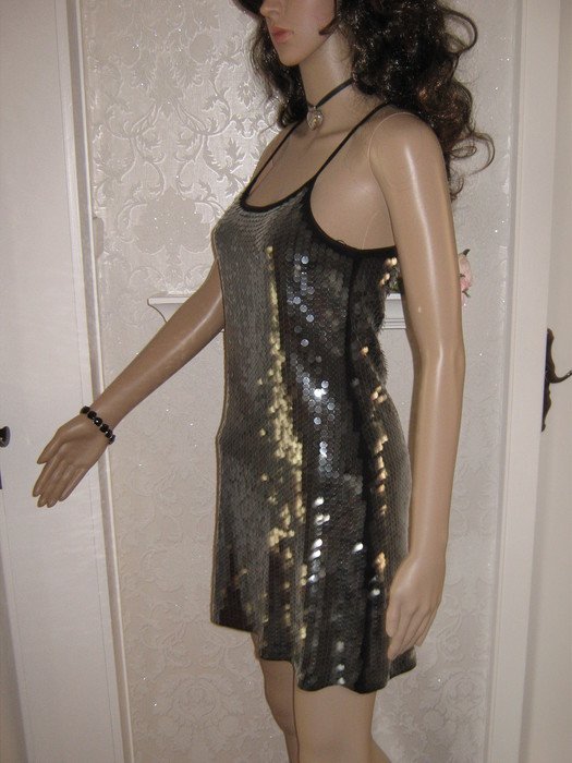 NEU mit ETIKETTEN * Sexy * Anlass * Party * Cocktail * Glitzer Pailletten * Spagetthi- Träger * Etui * Mini- Kleid 
