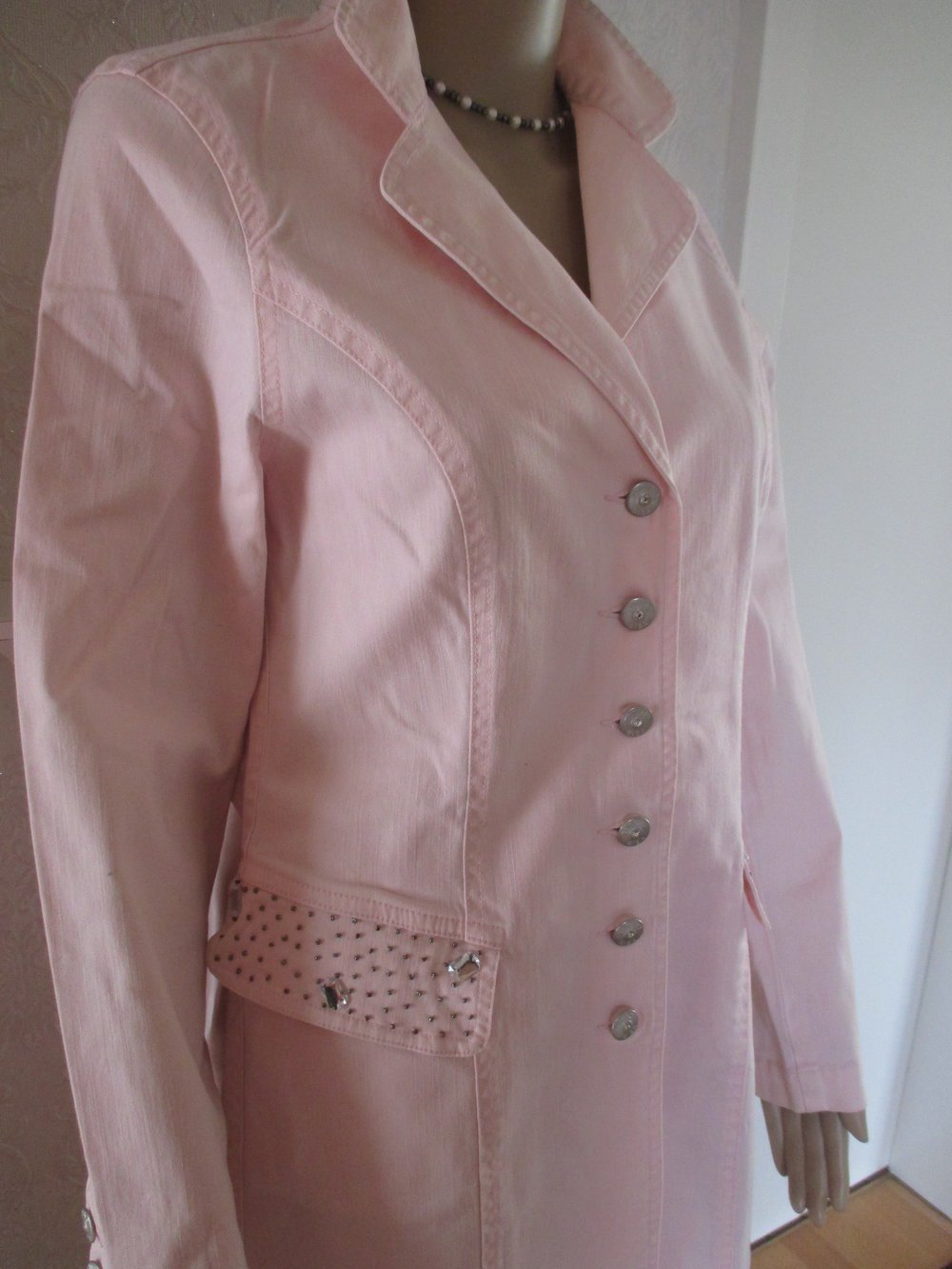 NEU * Edel * Übergangs * Sommer * Swarovski * Glitzer * Strass * Kristalle * Nieten Akzente * Mantel *BIBA by ESCADA