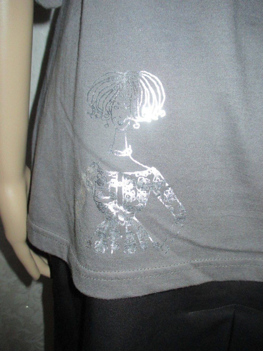 NEU * Glitzer * Pailletten * Blumen Blüten * Flower- Power * Stickerei * Hippie- Asia- Style * Wickel- Optik T- Shirt * Tunika 