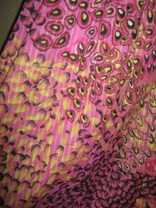 NEU mit ETIKETT * Ausgefallen * Pfauen- Print * Smok-Gummizug * Spaghetti- Träger * Mini- Kleid oder Rock 