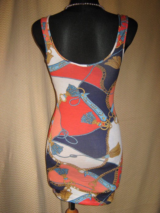 NEU * Sexy * ausgefallen * Kettenprint * Bodycon * Strech * Träger * Etui * Mini- Kleid ''PRIMARK atmosphere'' Gr. 32- 34/ XS * weiß * bunt *