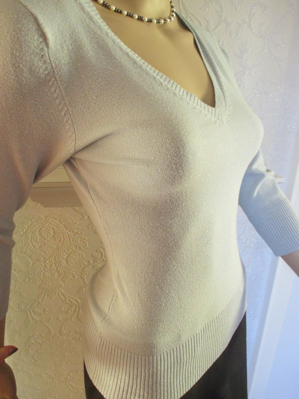 Edel * klassisch * Feinstrick * V- Ausschnitt Pullover 