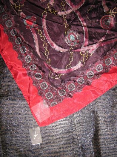 NEU mit ETIKETT * Edel * Seiden Chiffon * XXL * Ketten- Print * Hals * Tuch * Schal * Scarf 