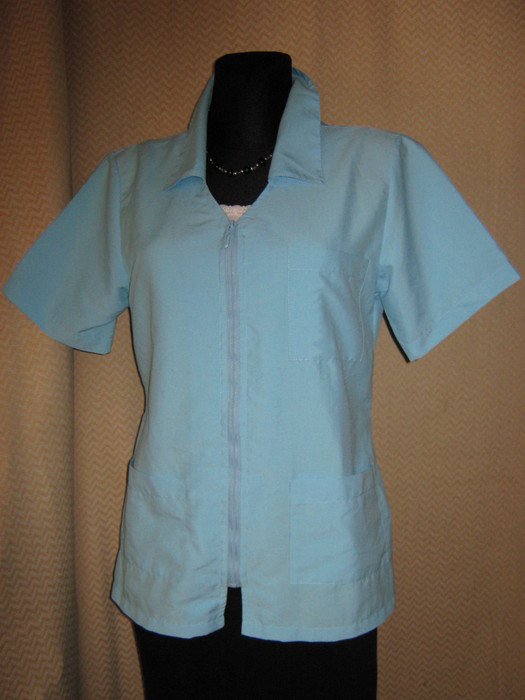  NEU * DESIGNER * Zipper * Reißverschluss * Kurzarm * Jacke * Hemd- Bluse * Gr. 36- 38/ S * aqua * türkis *