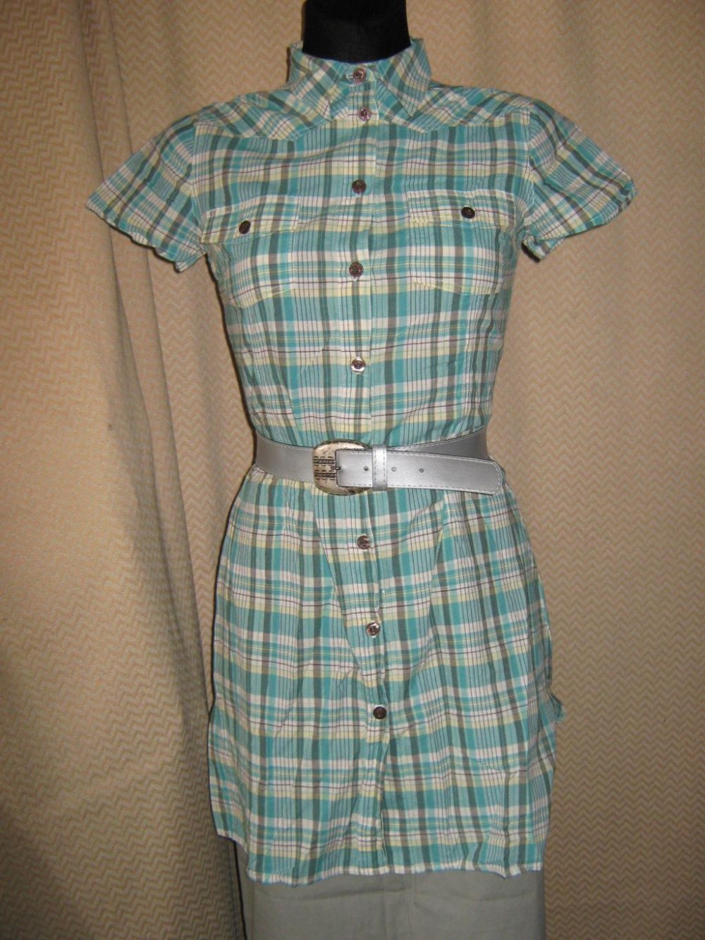 NEU * Stylisch * Madras Karo * Mini- Kleid oder Long * Lange * Hemd- Bluse 