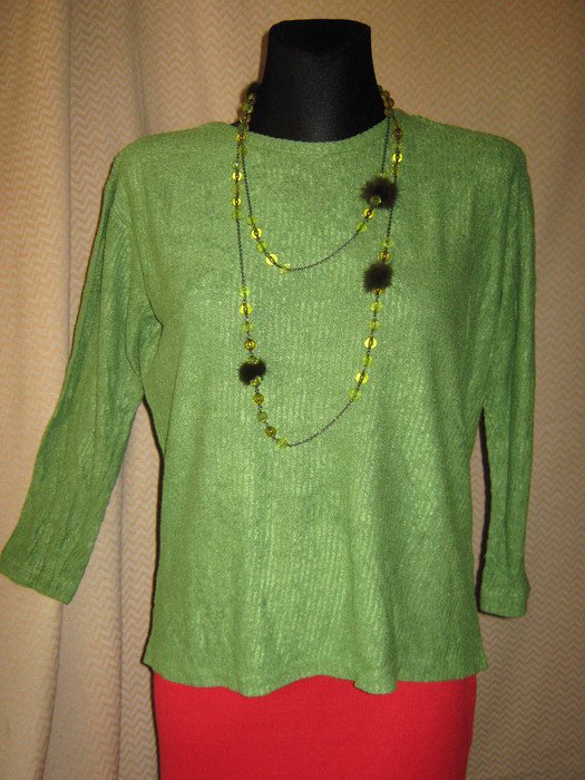  Modern * weich * Original VINTAGE * DESIGNER * Froteé * Pullover * Sweater * Sweat Shirt * Gr. 38- 40/ S- M * pistazien- grün *