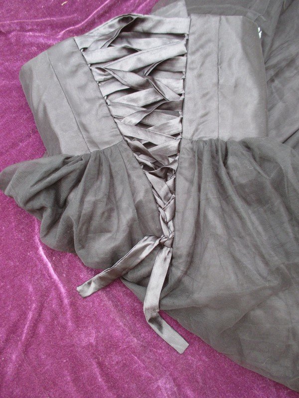 NEU * Black swan * DESIGNER * Abend * Ball * Ausgeh * Blüten * Stickerei * Swarovski * Glitzer * Kristalle * Bustier * Chiffon * Tüll * Maxi * Kleid * Robe * Gr. 34- 36, 38/ XS- S * schwarz * weiß *