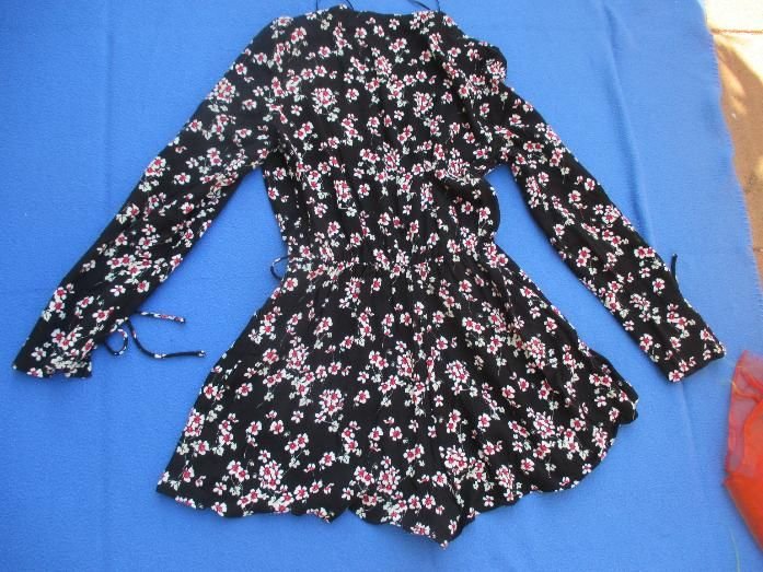   NEU * Blumen * Blüten * Flower- Power * Langarm * Wickel * Jumpsuit * Einteiler * Overall * mit kurzer Short 