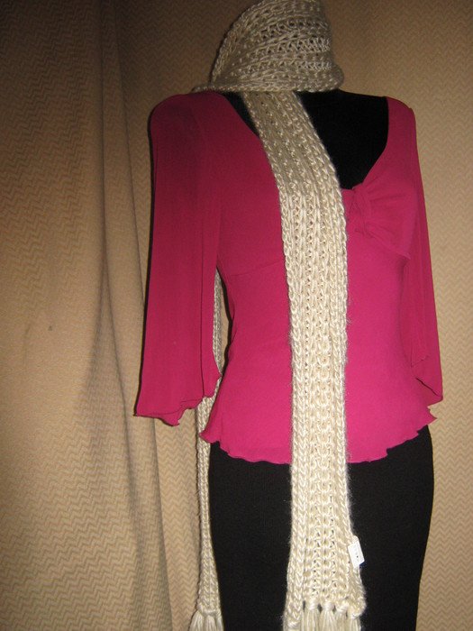 NEU * Kuschelig * wie selbst gestrickt * XXL Grobstrick * Glitzer- Schal * cremé- beige * gold *