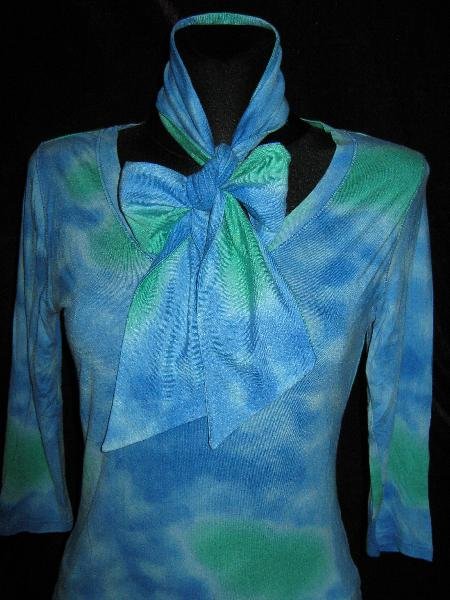 NEUw * Edel * Longsleeve * Langarm * Batik * Bodycon * T- Shirt mit Schal oder Gürtel 