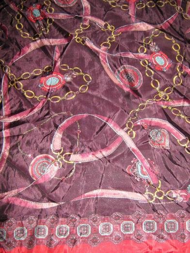 NEU mit ETIKETT * Edel * Seiden Chiffon * XXL * Ketten- Print * Hals * Tuch * Schal * Scarf 
