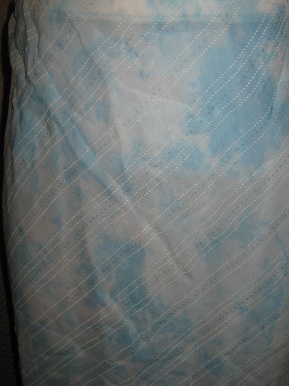 NEU * Seiden Chiffon * Elfen * Batik- Style * Silber Glitzer * Zipfel * Rock * Kleid 