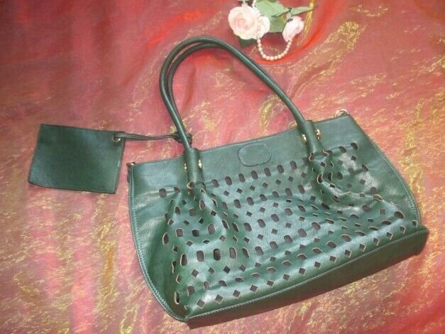 NEU * Cut out * Umhänge * Henkel * College * School * Bag * Universität * Schul * TASCHE mit passendem GELDBEUTEL * wald- grün *