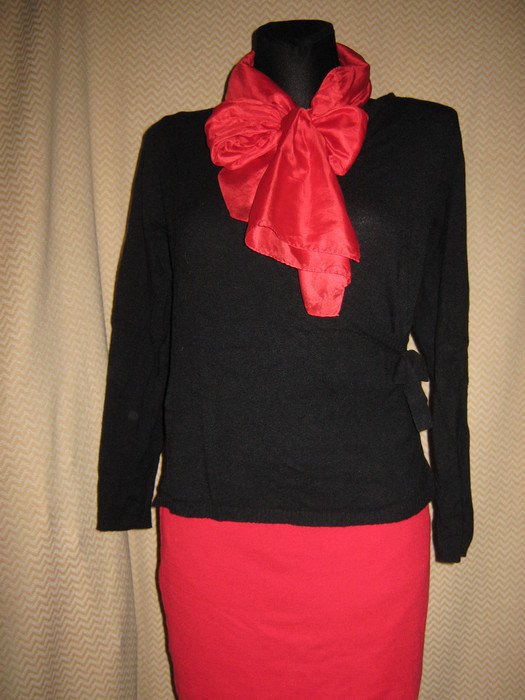  Edel * ausgefallen * sexy * Wickel- Optik * Feinstrick * Pullover ''Casa Blanca'' Gr. 36- 38/ S * schwarz * Gotik ' 