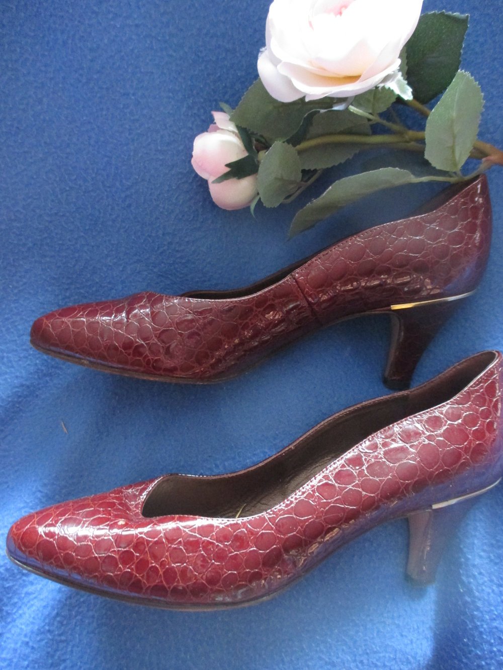Original VINTAGE * Kroko * Lack * Echt Leder * High- Heels * Pumps * Schuhe 
