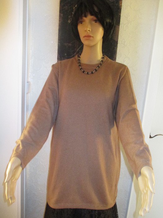 NEUw * Klassisch * Cahsmeré * DESIGNER * Feinstrick * Long PULLOVER * Mini KLEID * Oversize * Gr. 40- 42, 44/ M- L * rosenholz * milchkafee *