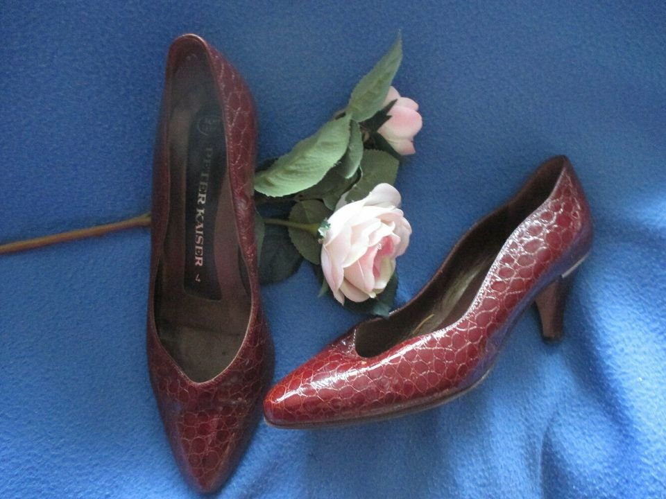 Original VINTAGE * Kroko * Lack * Echt Leder * High- Heels * Pumps * Schuhe 