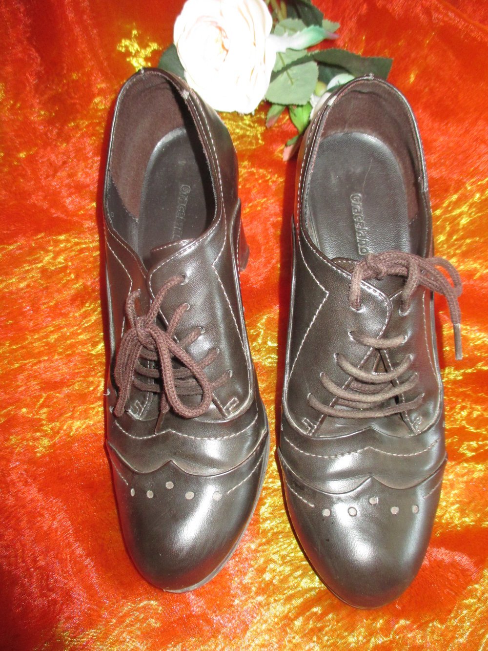 NEUw * Original Granny VINTAGE * Leder Imitat * Budapester * Schnür- Schuhe * Unkle Boots * Stiefeletten 