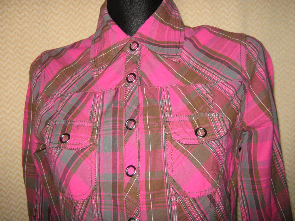 NEU * Ausgefallen * stylisch * Madras Karo * Hemdblusen * Kleid * Long- Bluse * Gr. 34, 36- 38/ S * pink * bunt *