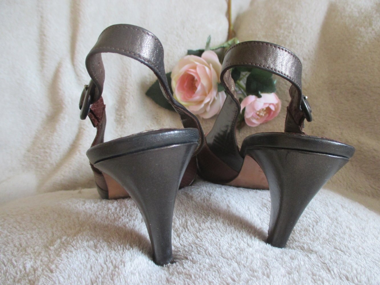 Original VINTAGE * High Kitten Heels * Peep Toes * Slingbacks * Slingpumps * Pumps * Schuhe 