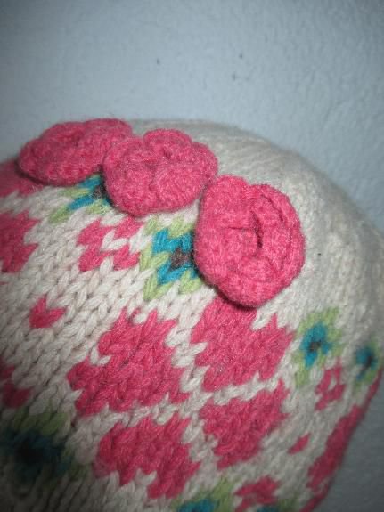 NEU * 3D * Blumen * Blüten * Flower-Power * 100% Wolle * Grobstrick * Beanie * Mütze 